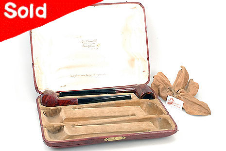 Alfred Dunhill Set Case with 2 Pipes 1922/1923 Estate oF